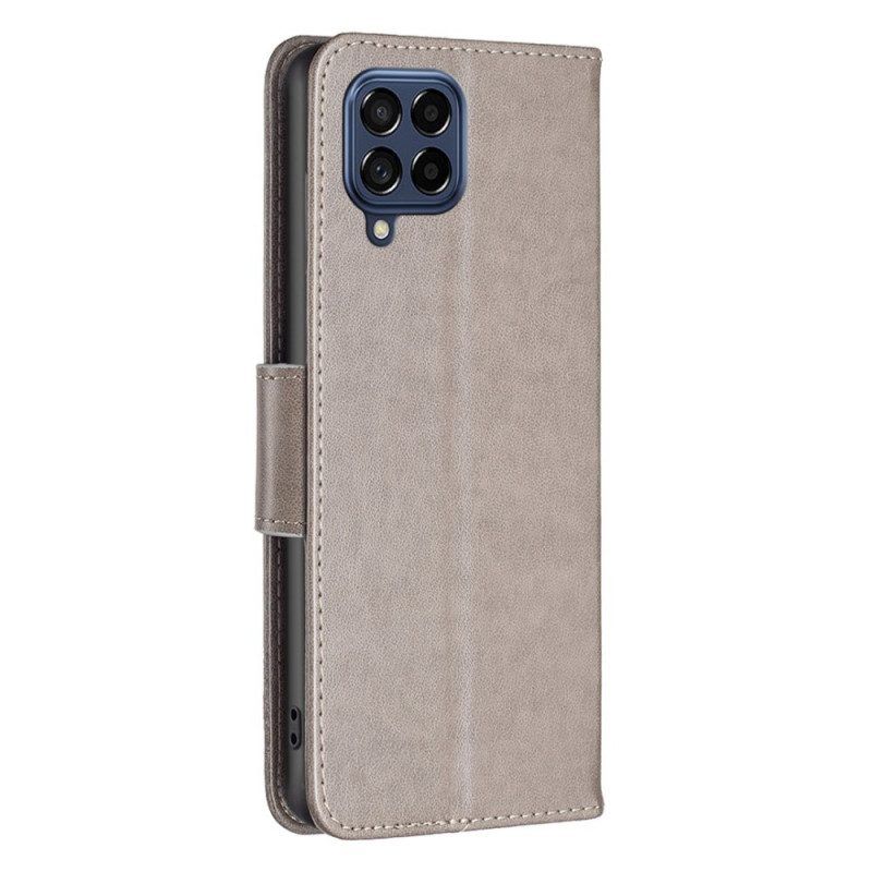 Folio-hoesje voor Samsung Galaxy M53 5G Met Ketting Vlinders Bedrukte Strappy