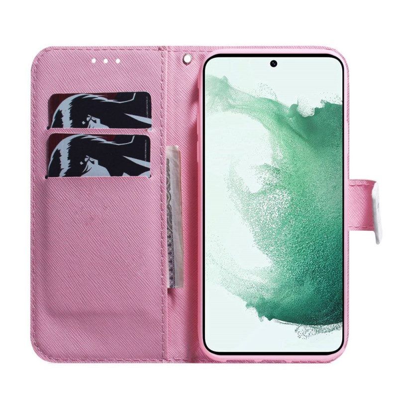 Folio-hoesje voor Samsung Galaxy M53 5G Roze Bloem