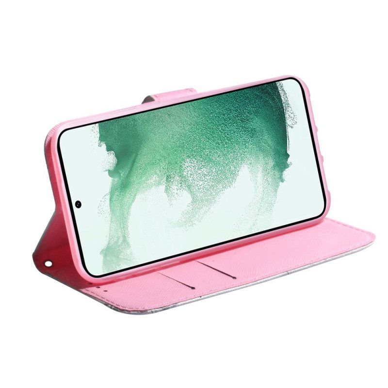 Folio-hoesje voor Samsung Galaxy M53 5G Roze Bloem