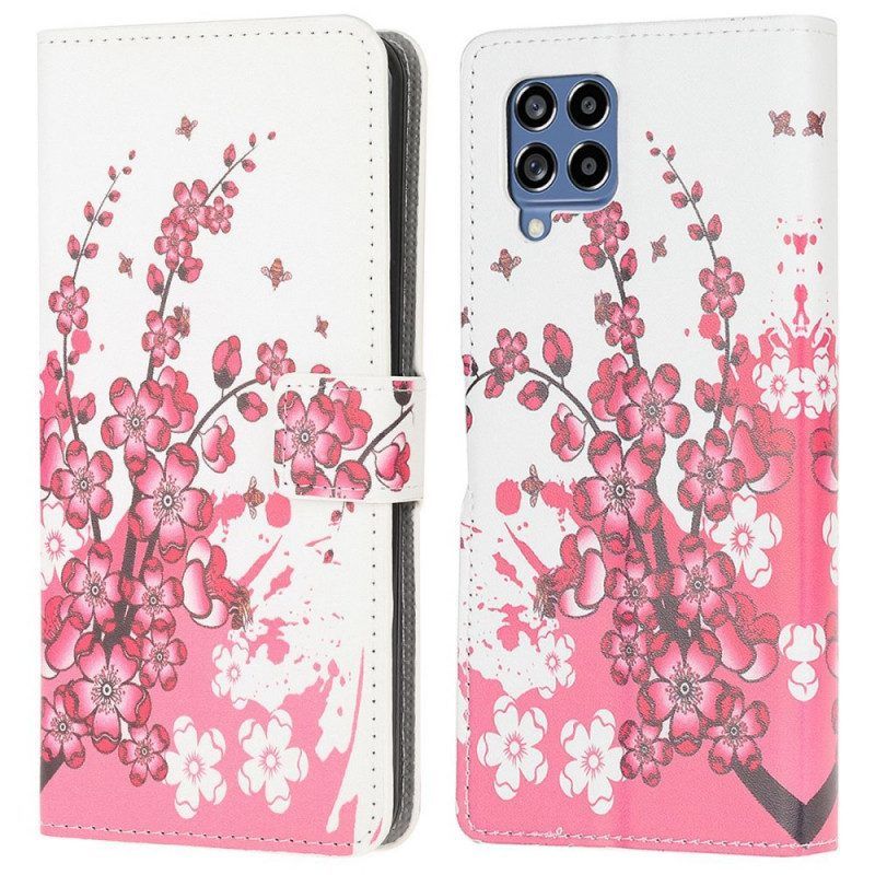 Folio-hoesje voor Samsung Galaxy M53 5G Tropische Bloemen