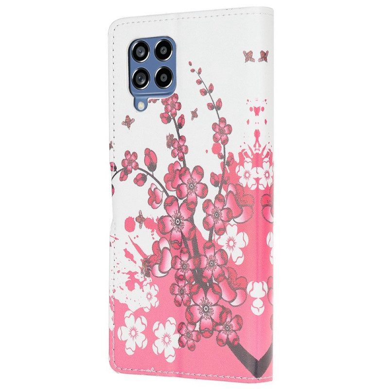 Folio-hoesje voor Samsung Galaxy M53 5G Tropische Bloemen