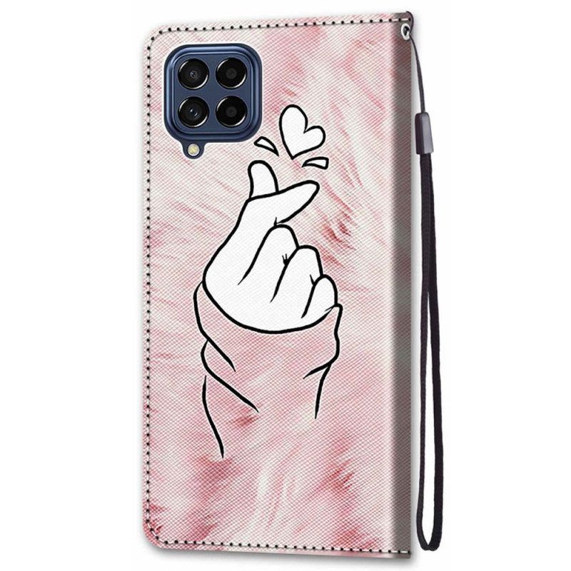 Folio-hoesje voor Samsung Galaxy M53 5G Vinger Hart