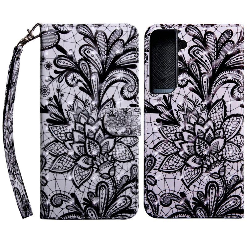 Folio-hoesje voor Samsung Galaxy S22 5G Chique Kant