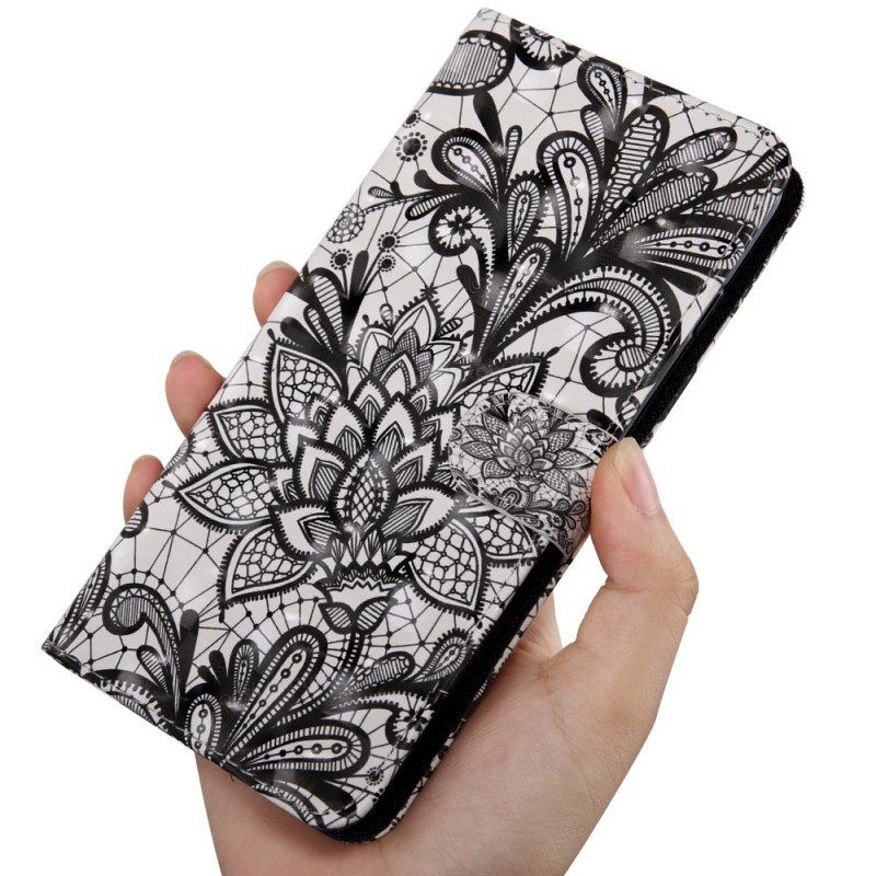 Folio-hoesje voor Samsung Galaxy S22 5G Chique Kant