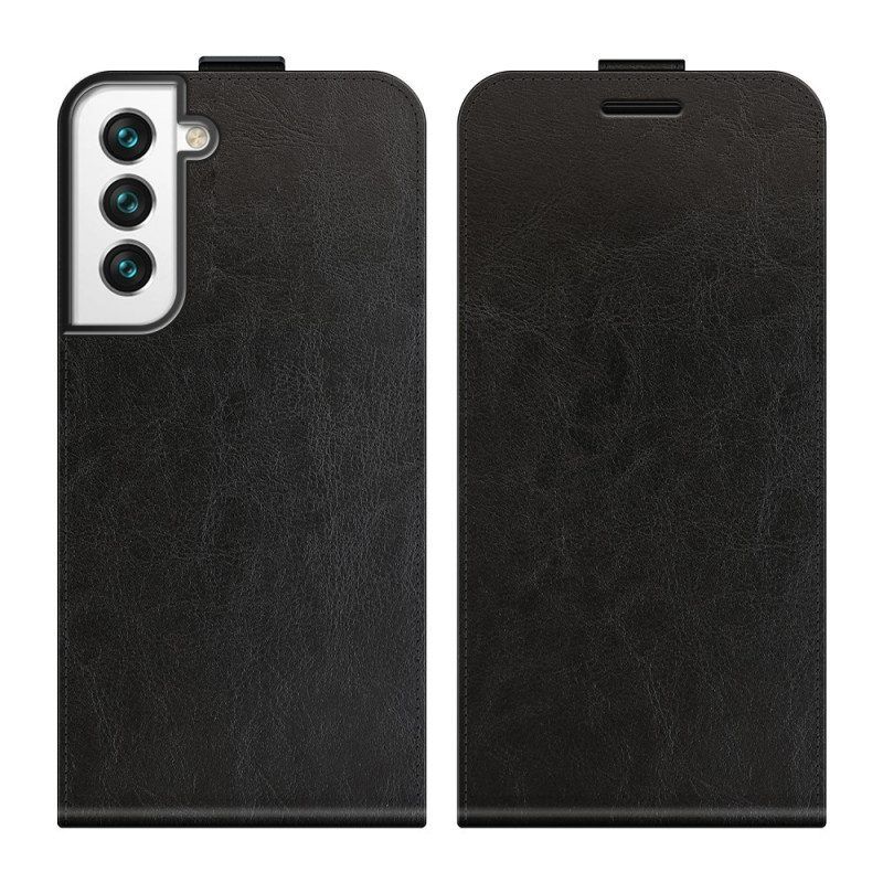 Folio-hoesje voor Samsung Galaxy S22 5G Flip Case Verticale Flap Met Leereffect