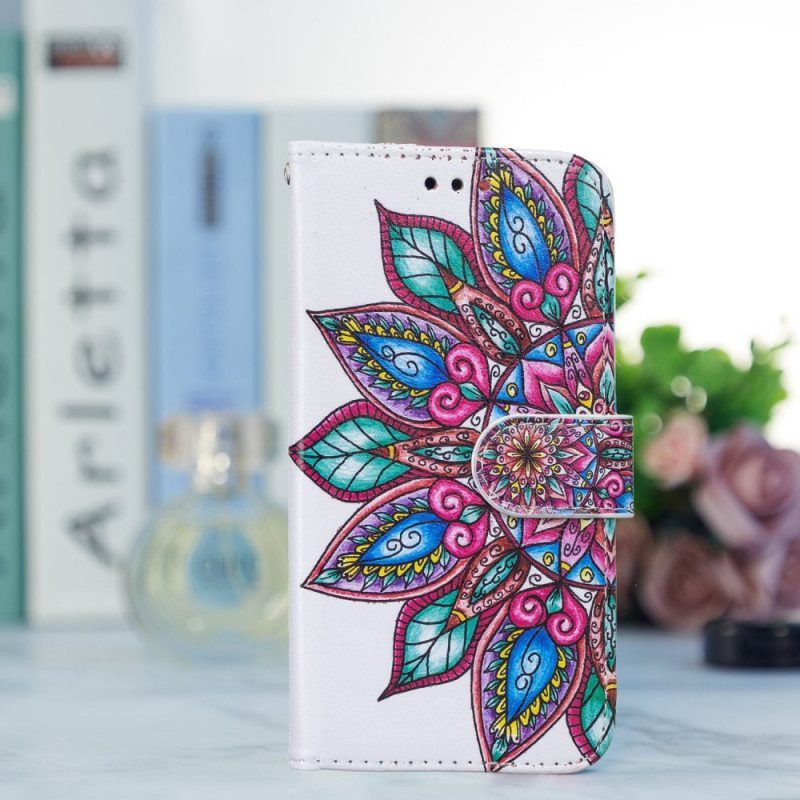 Folio-hoesje voor Samsung Galaxy S22 5G Getekende Mandala