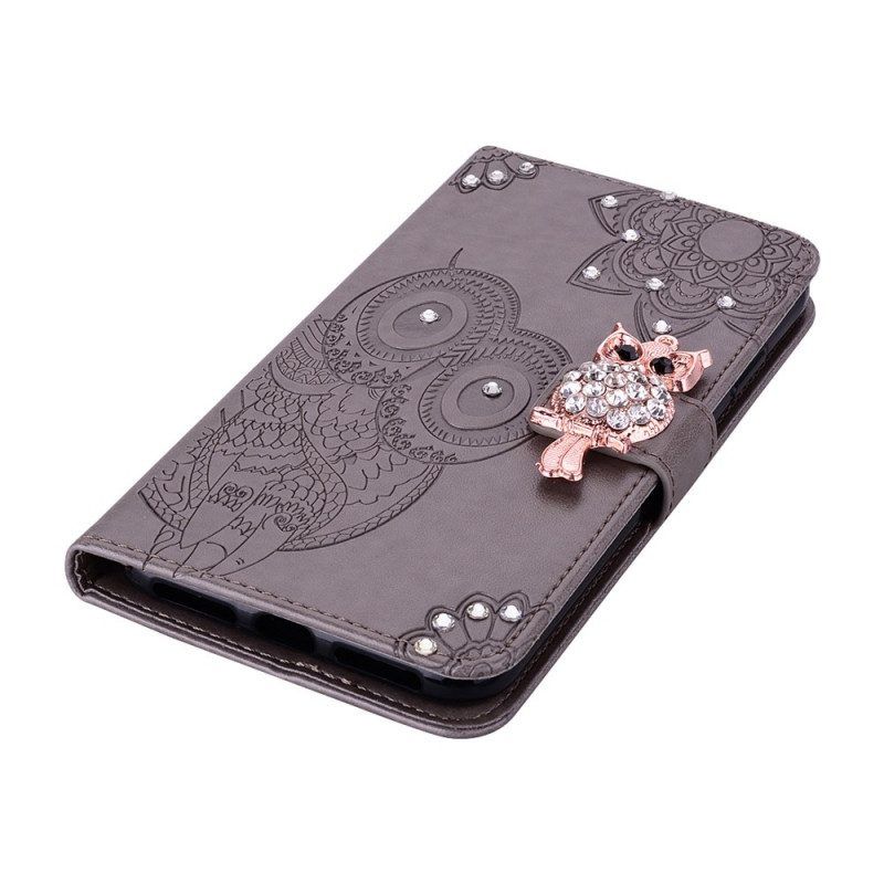 Folio-hoesje voor Samsung Galaxy S22 5G Uil Mandala En Charme