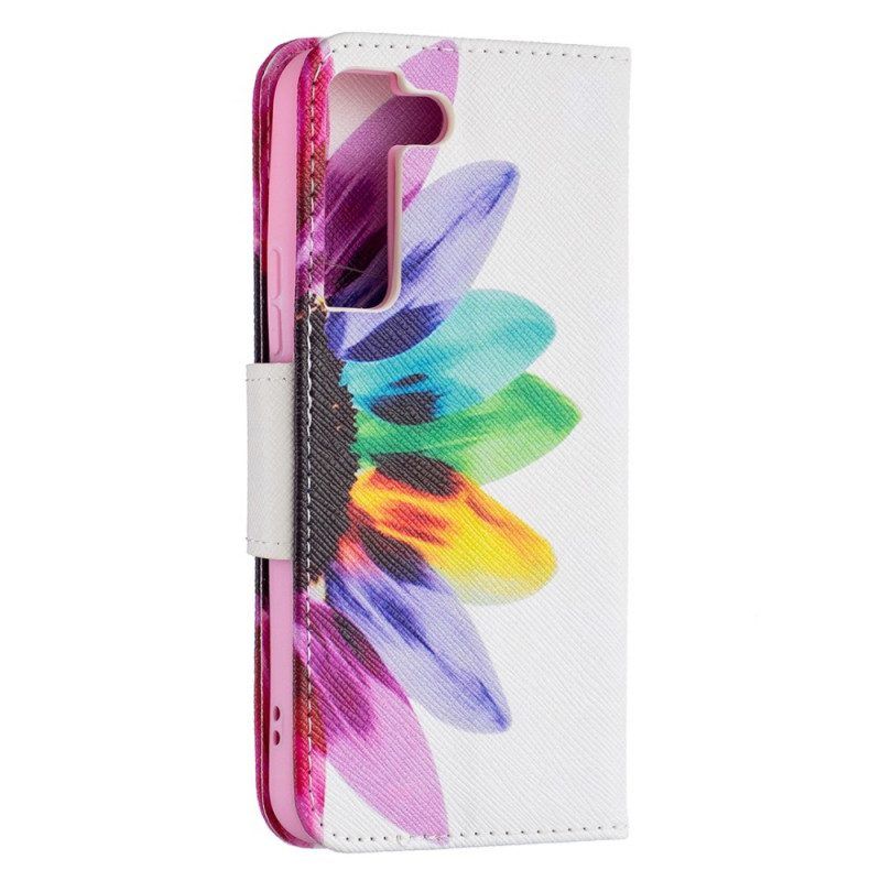 Folio-hoesje voor Samsung Galaxy S22 5G Waterverf Bloem