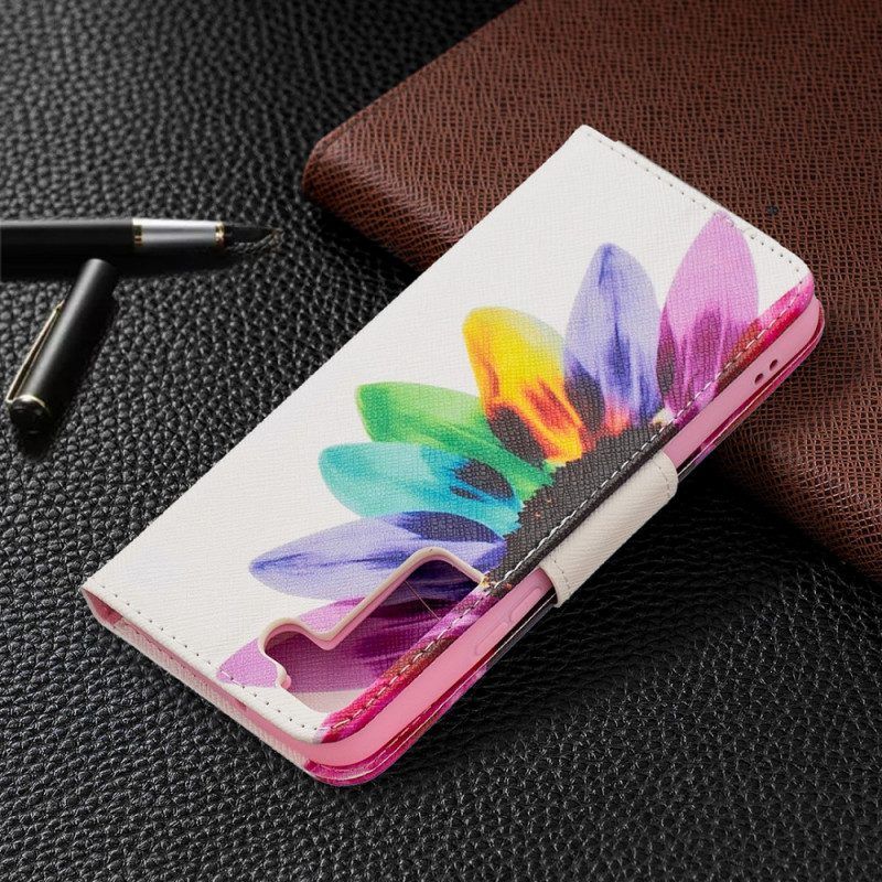 Folio-hoesje voor Samsung Galaxy S22 5G Waterverf Bloem