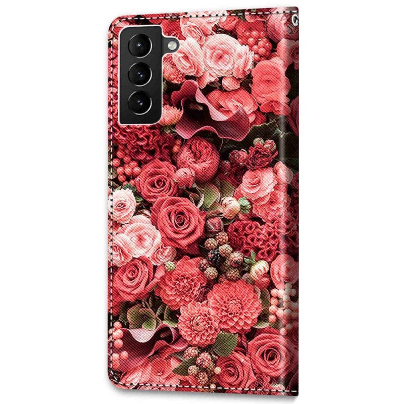 Folio-hoesje voor Samsung Galaxy S22 Plus 5G Bloemen Romantiek