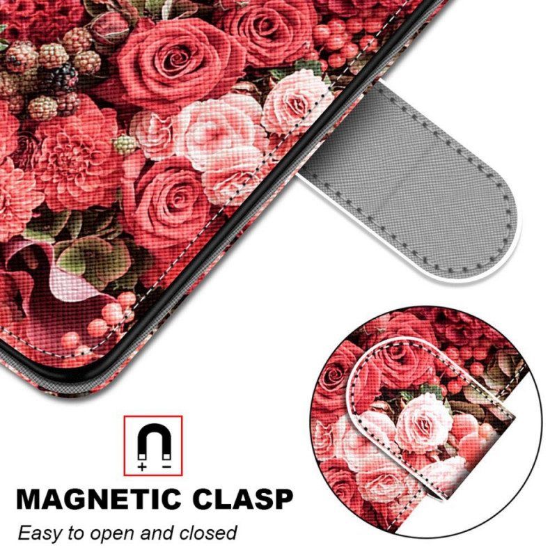 Folio-hoesje voor Samsung Galaxy S22 Plus 5G Bloemen Romantiek