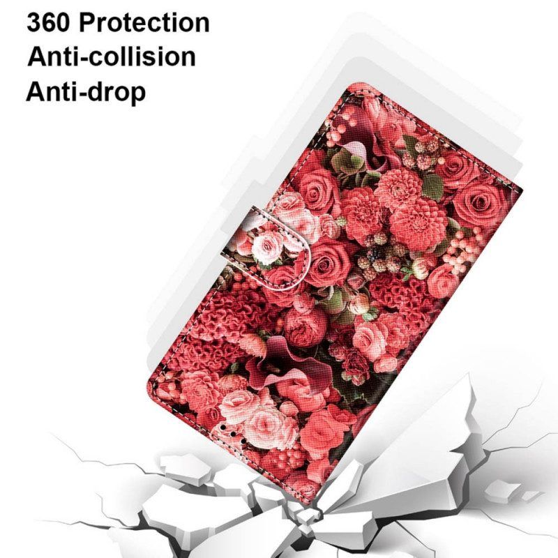 Folio-hoesje voor Samsung Galaxy S22 Plus 5G Bloemen Romantiek