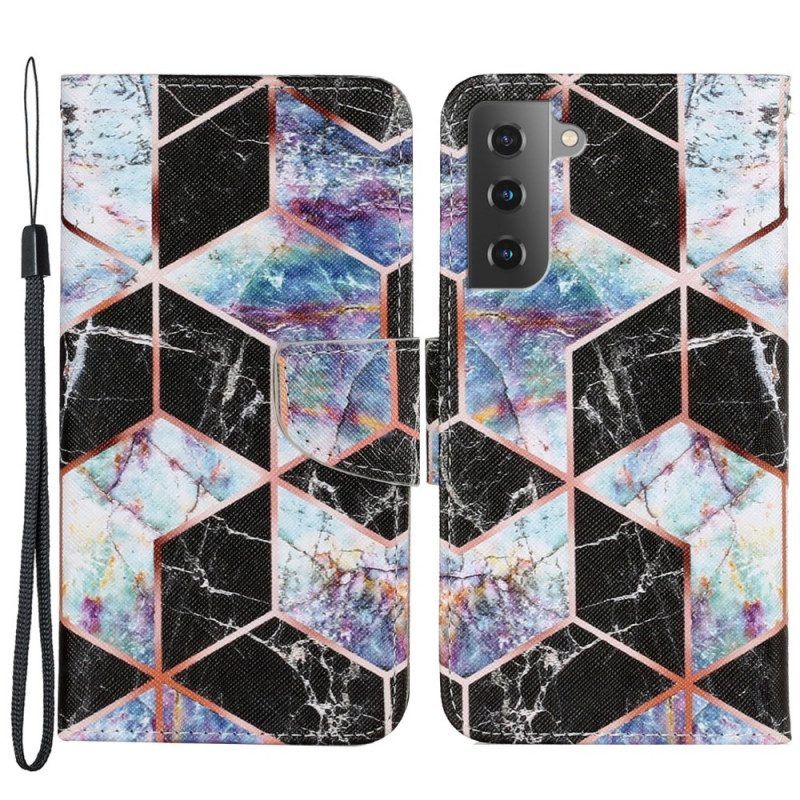 Folio-hoesje voor Samsung Galaxy S22 Plus 5G Geometrisch Marmer