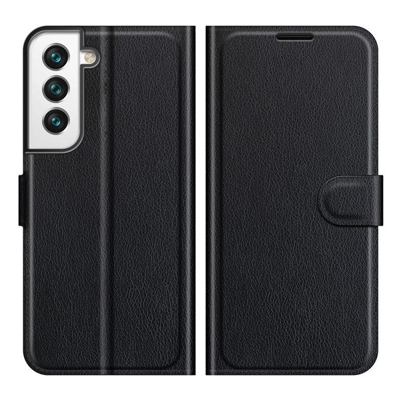 Folio-hoesje voor Samsung Galaxy S22 Plus 5G Klassiek Litchi-leereffect