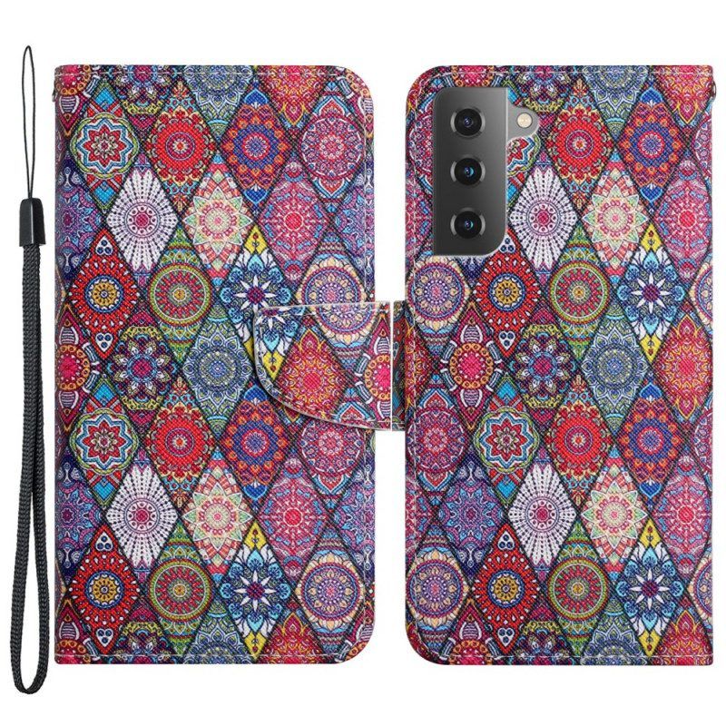 Folio-hoesje voor Samsung Galaxy S22 Plus 5G Kleurrijk Tapijtpatroon