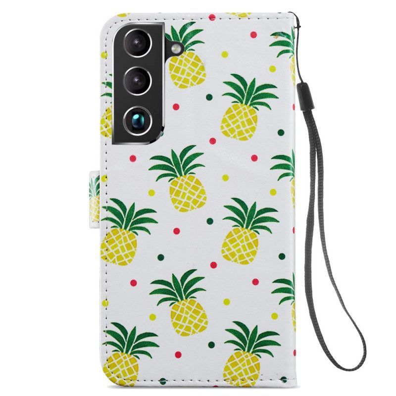 Folio-hoesje voor Samsung Galaxy S22 Plus 5G Meerdere Ananas