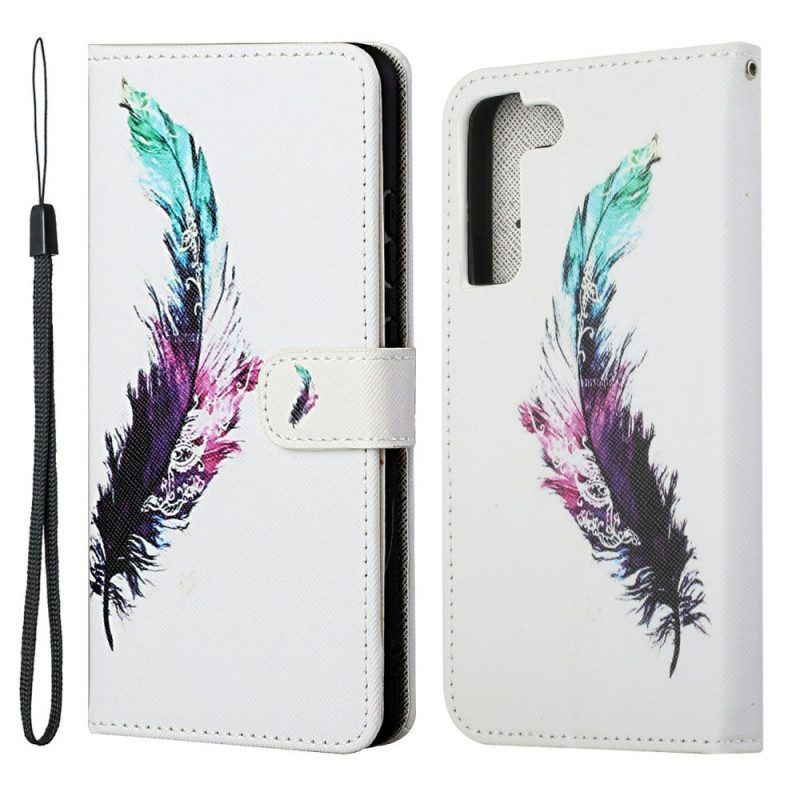 Folio-hoesje voor Samsung Galaxy S22 Plus 5G Met Ketting Veer Met Koord