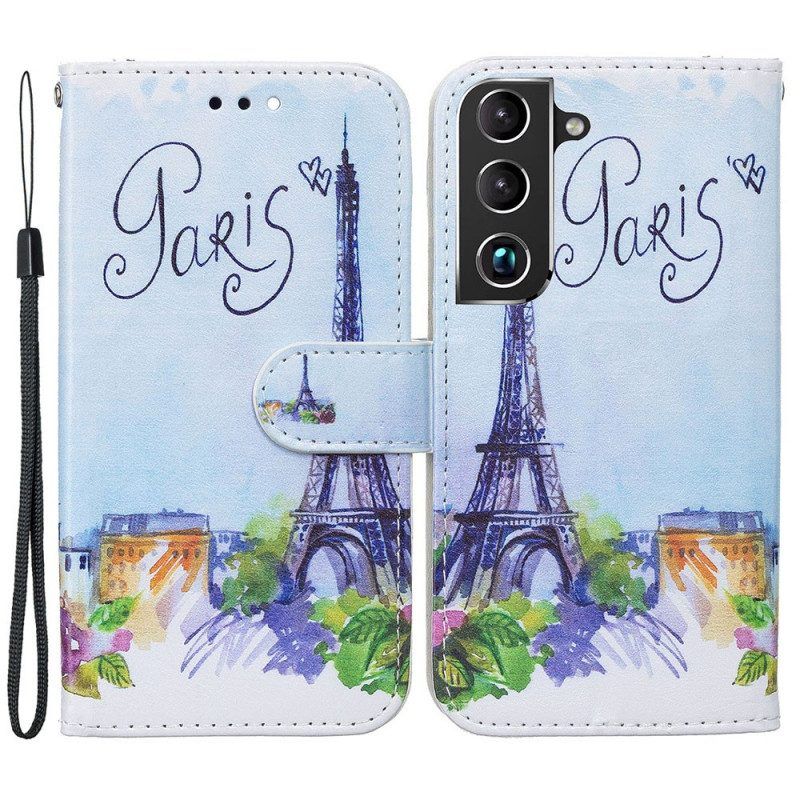 Folio-hoesje voor Samsung Galaxy S22 Plus 5G Parijs Schilderen