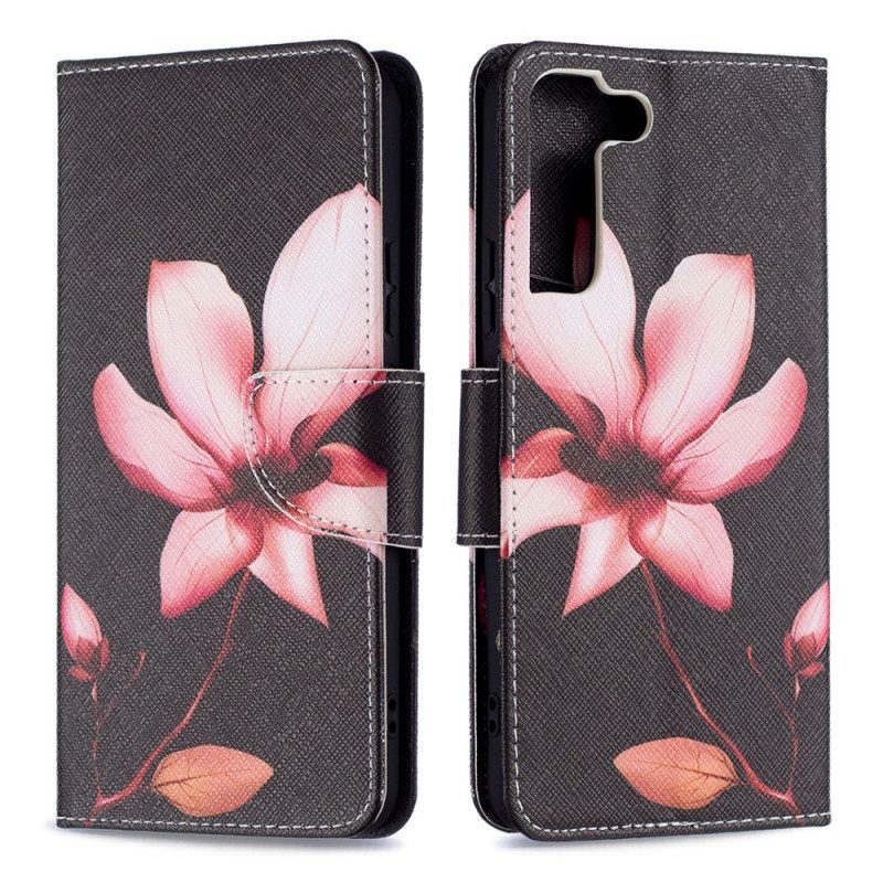 Folio-hoesje voor Samsung Galaxy S22 Plus 5G Roze Bloem