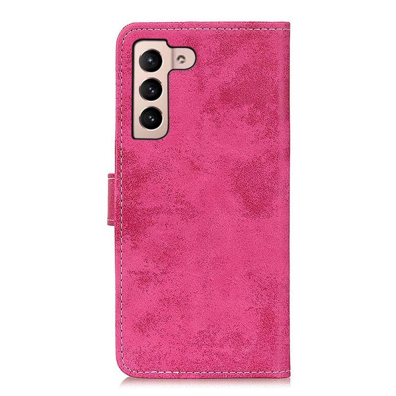 Folio-hoesje voor Samsung Galaxy S22 Plus 5G Vintage Leereffect