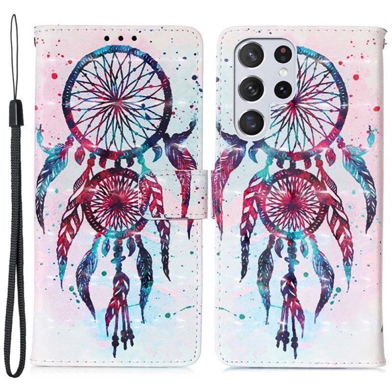 Folio-hoesje voor Samsung Galaxy S22 Ultra 5G Aquarel Dromenvanger