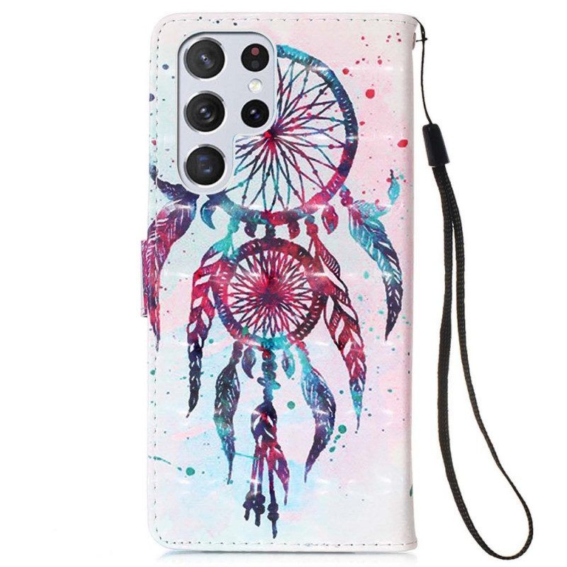 Folio-hoesje voor Samsung Galaxy S22 Ultra 5G Aquarel Dromenvanger