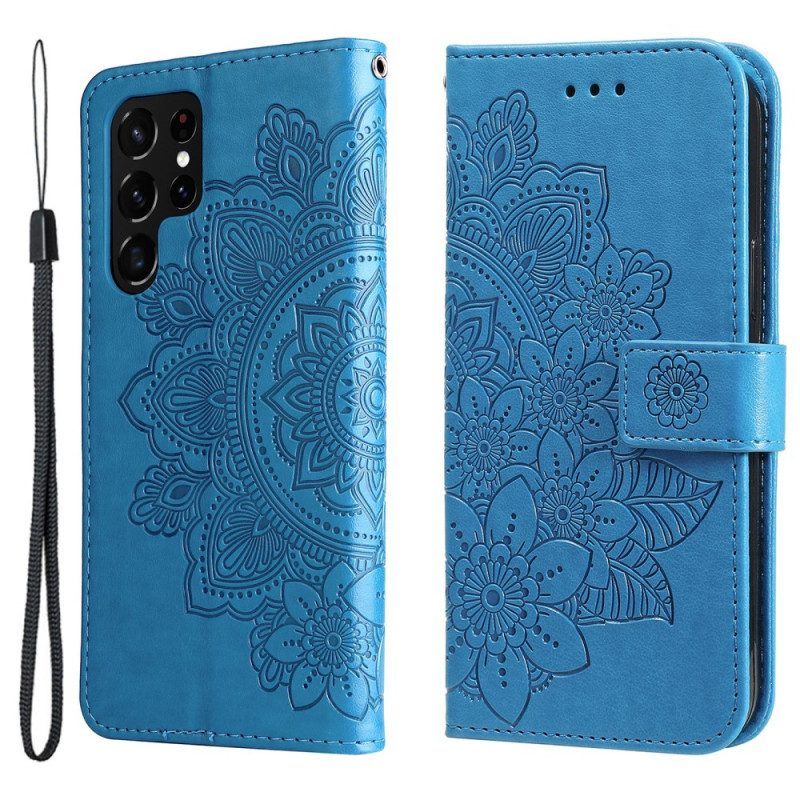 Folio-hoesje voor Samsung Galaxy S22 Ultra 5G Bloemmandala