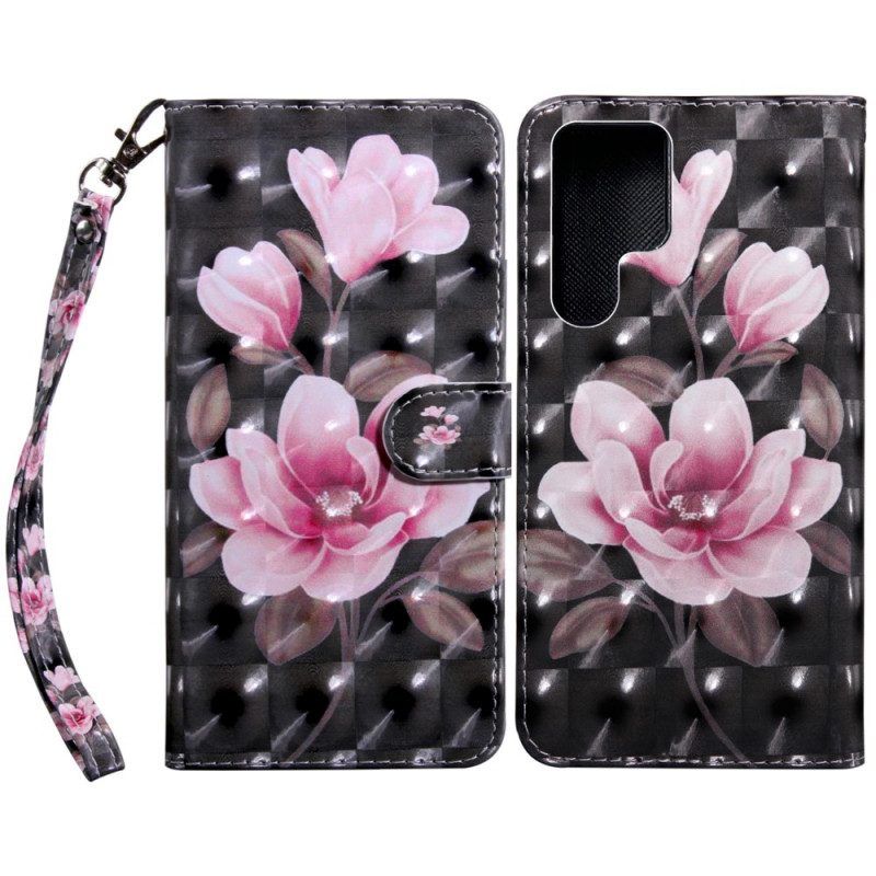 Folio-hoesje voor Samsung Galaxy S22 Ultra 5G Bloesem Bloemen