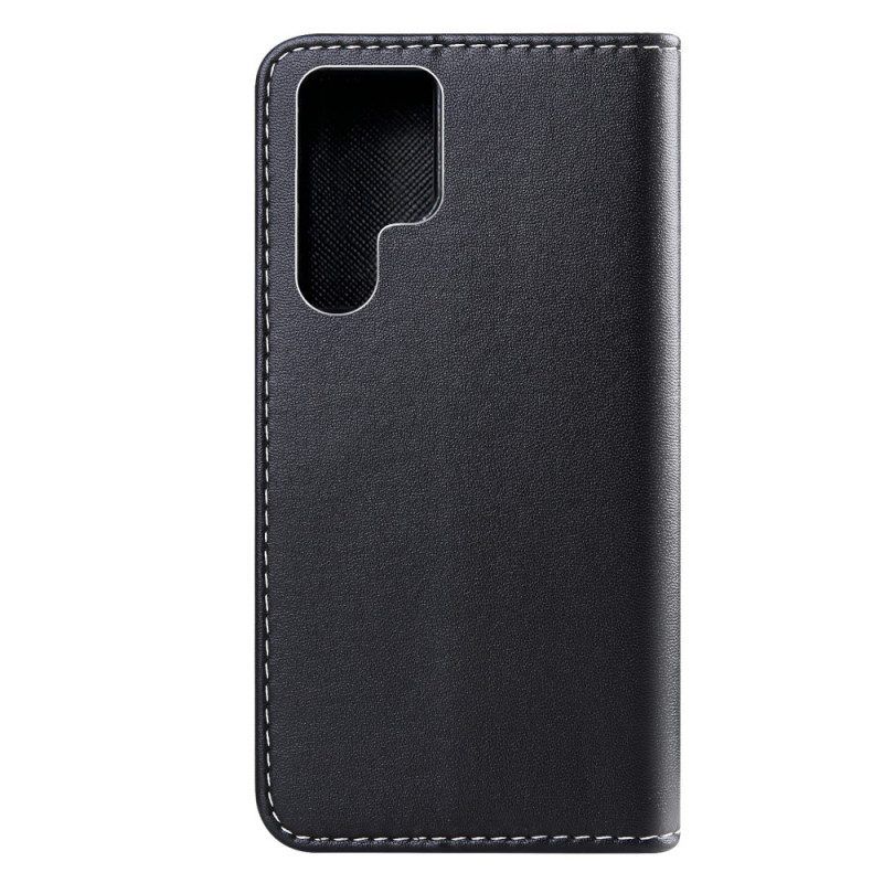 Folio-hoesje voor Samsung Galaxy S22 Ultra 5G Driekleurig Leereffect