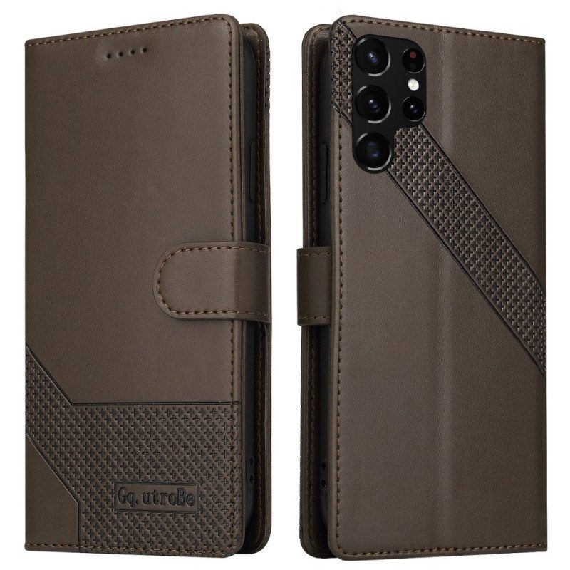 Folio-hoesje voor Samsung Galaxy S22 Ultra 5G Ledereffect Gq.utrobe