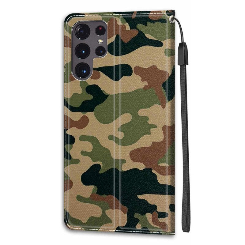 Folio-hoesje voor Samsung Galaxy S22 Ultra 5G Militaire Camouflage