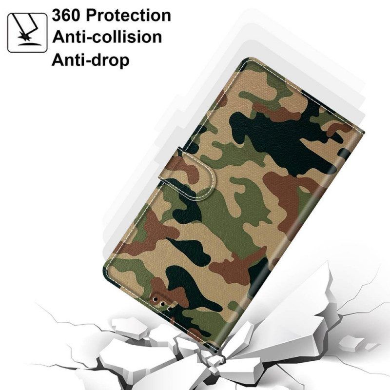 Folio-hoesje voor Samsung Galaxy S22 Ultra 5G Militaire Camouflage