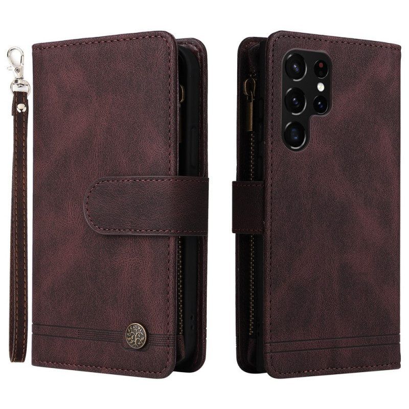 Folio-hoesje voor Samsung Galaxy S22 Ultra 5G Multifunctioneel Met Etui