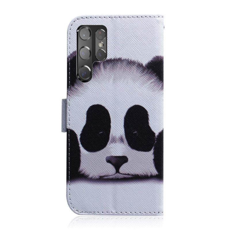 Folio-hoesje voor Samsung Galaxy S22 Ultra 5G Panda Gezicht