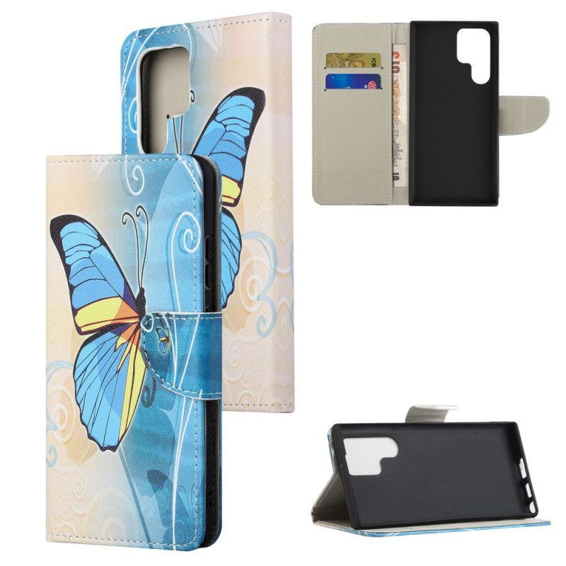 Folio-hoesje voor Samsung Galaxy S22 Ultra 5G Soevereine Vlinders