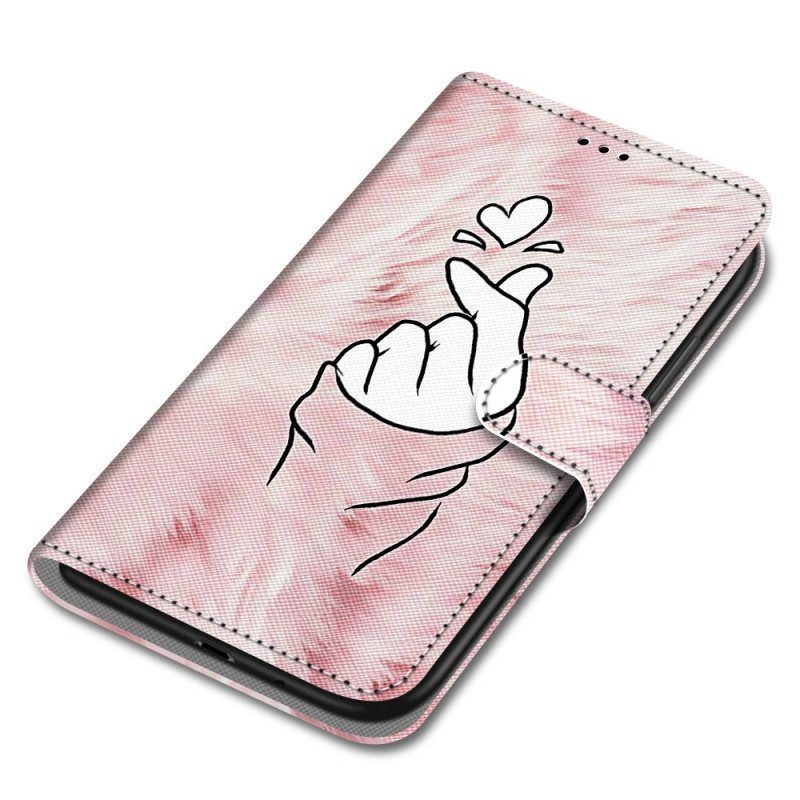 Folio-hoesje voor Samsung Galaxy S22 Ultra 5G Vinger Hart