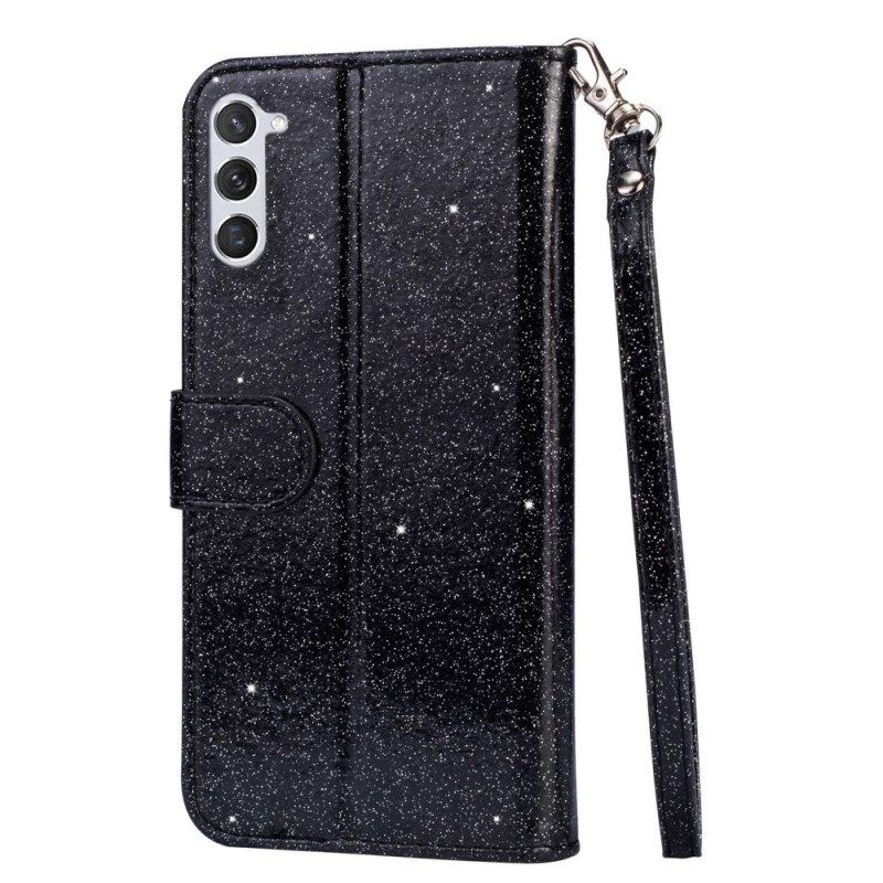 Folio-hoesje voor Samsung Galaxy S23 5G Glitter Portemonnee