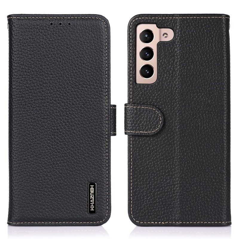 Folio-hoesje voor Samsung Galaxy S23 5G Khazneh Lychee Leer