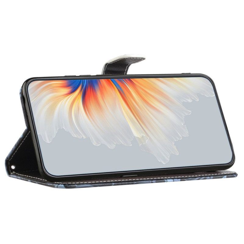 Folio-hoesje voor Samsung Galaxy S23 5G Met Ketting Luipaard Met Bandjes