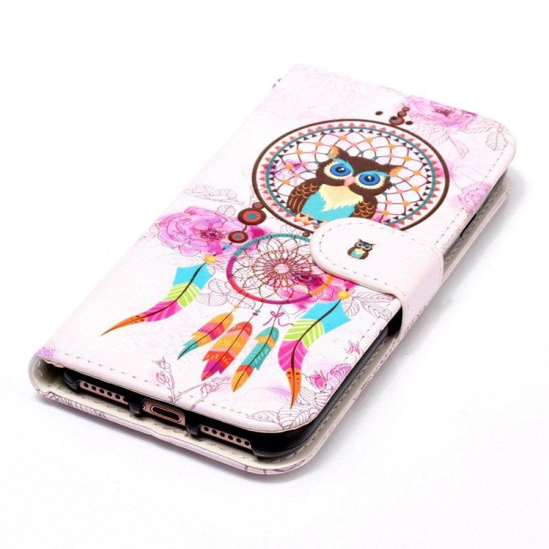 Folio-hoesje voor Samsung Galaxy S23 5G Met Ketting Uil Dromenvanger Met Riem