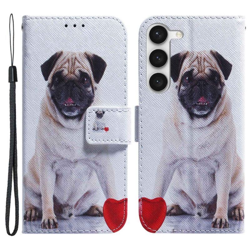 Folio-hoesje voor Samsung Galaxy S23 5G Mops Hond