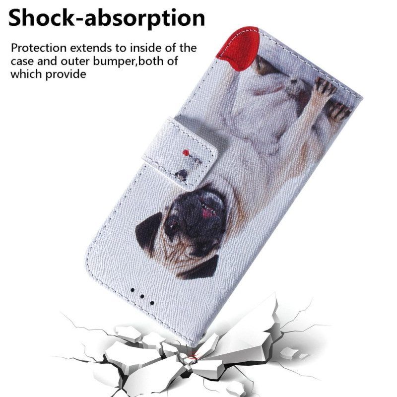 Folio-hoesje voor Samsung Galaxy S23 5G Mops Hond