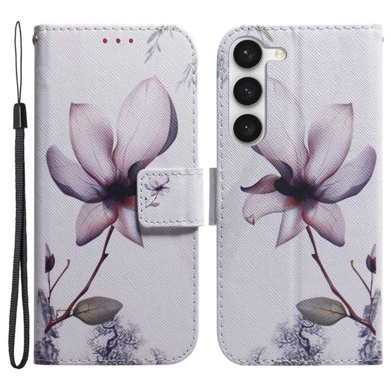 Folio-hoesje voor Samsung Galaxy S23 5G Roze Bloem