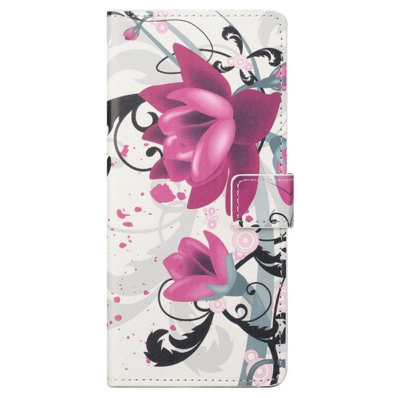 Folio-hoesje voor Samsung Galaxy S23 5G Tropische Bloemen