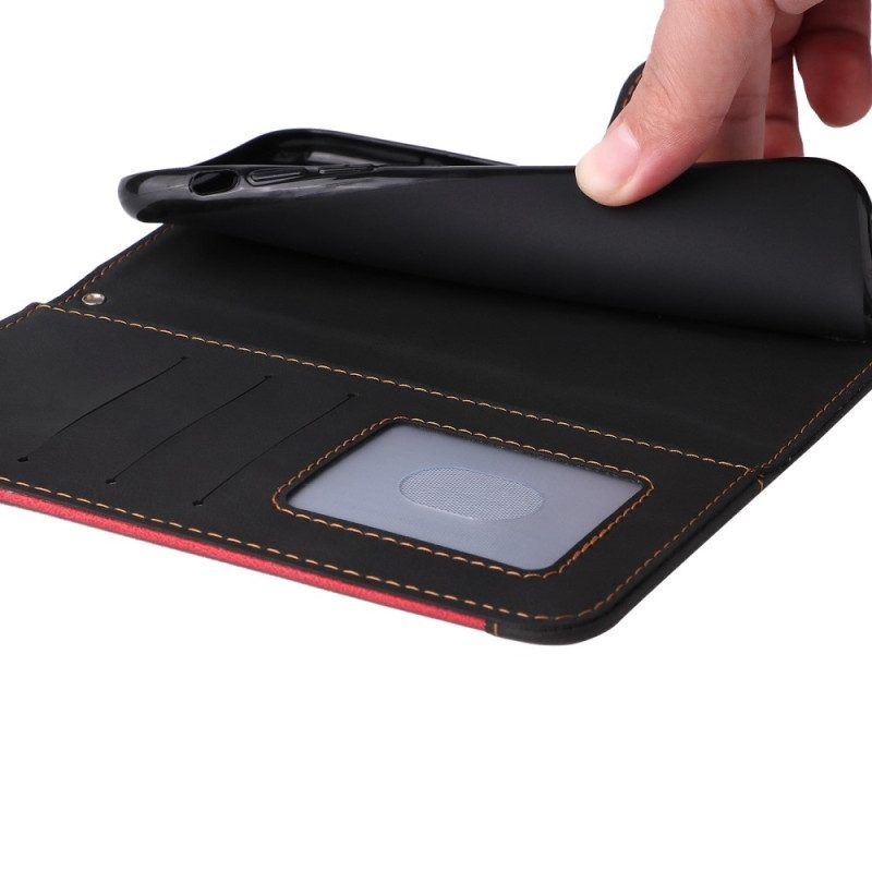 Folio-hoesje voor Samsung Galaxy S23 5G Tweekleurig Met Riem