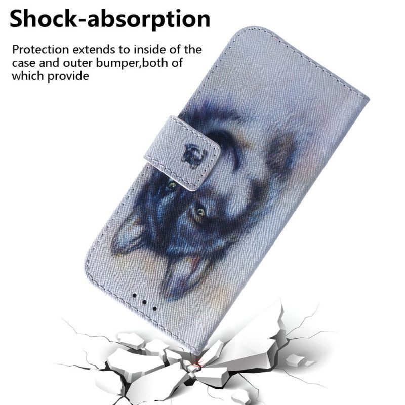 Folio-hoesje voor Samsung Galaxy S23 Plus 5G Aquarel Wolf