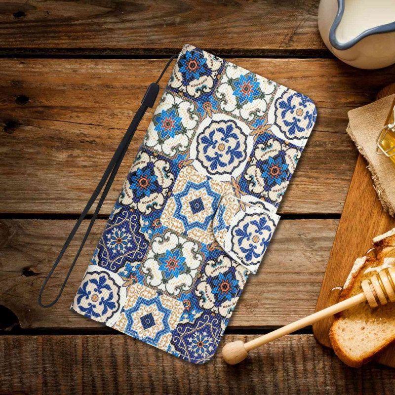 Folio-hoesje voor Samsung Galaxy S23 Ultra 5G Met Ketting Bandjes Patchwork