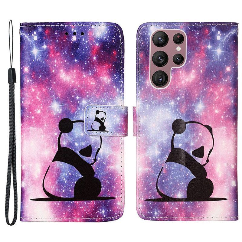 Folio-hoesje voor Samsung Galaxy S23 Ultra 5G Panda Galaxy