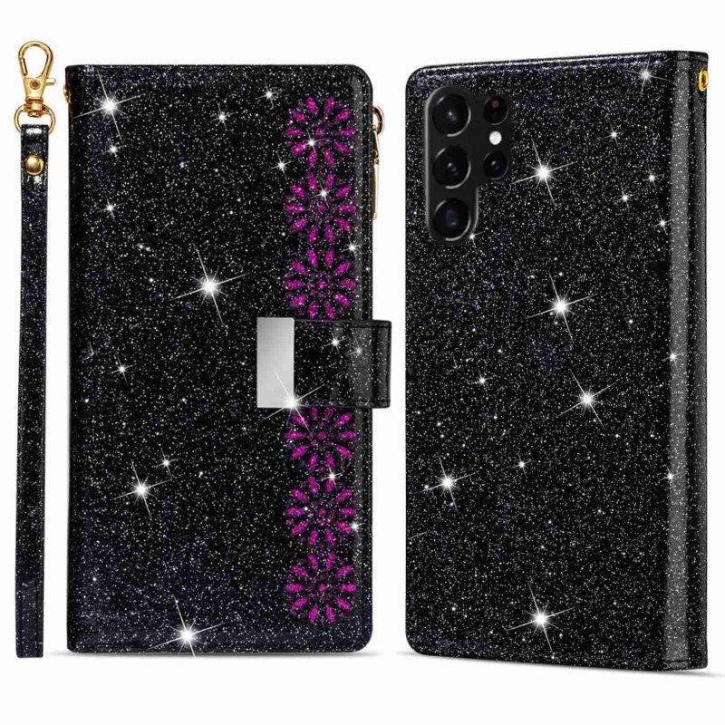 Folio-hoesje voor Samsung Galaxy S23 Ultra 5G Portemonnee Portemonnee Met Pailletten