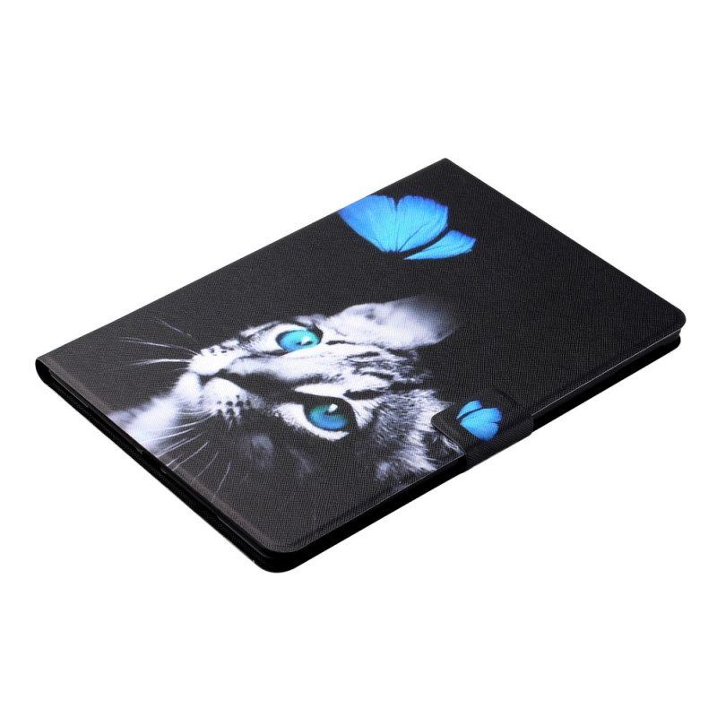 Folio-hoesje voor Samsung Galaxy Tab A8 (2021) Blauwe Kat En Vlinder